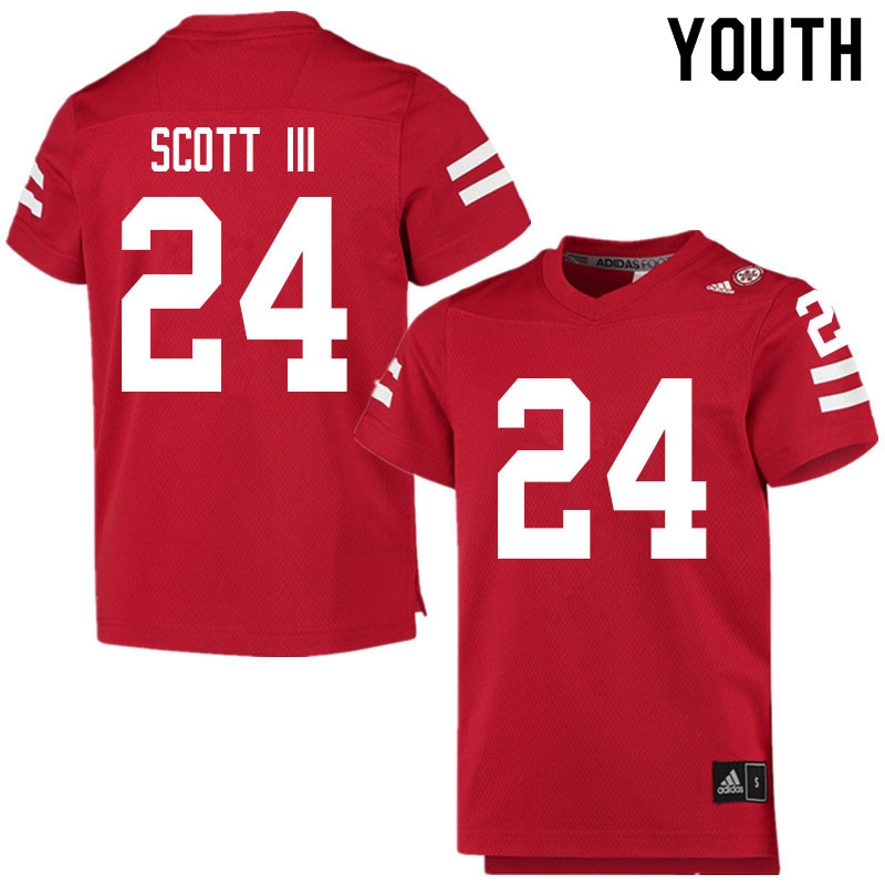 Youth #24 Marvin Scott III Nebraska Cornhuskers College Football Jerseys Sale-Scarlet - Click Image to Close